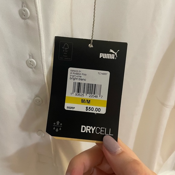 Puma New With Tags Woman’s White Rotation Polo Size M - Picture 3 of 5